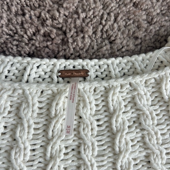 Free People Ivory Cable Knit Sweater - Picture 3 of 4